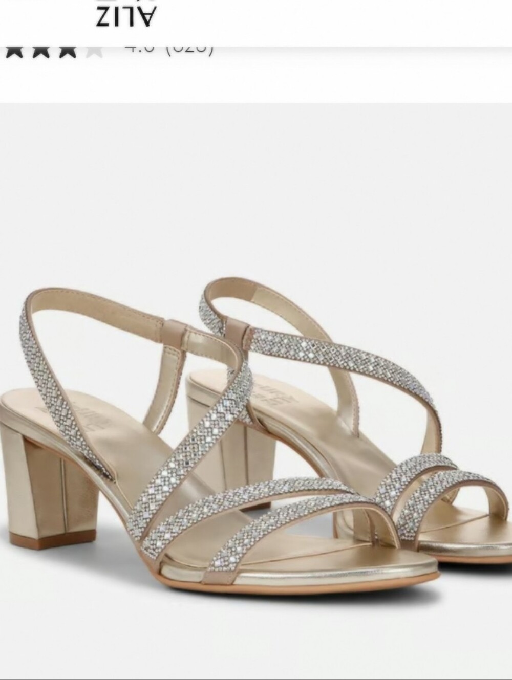 Naturaliser Vanessa Sparkly Sandal In Gold Size 7.5
